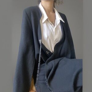 Max.Tan Black Women's Light Wool Coat/Cape XS-S